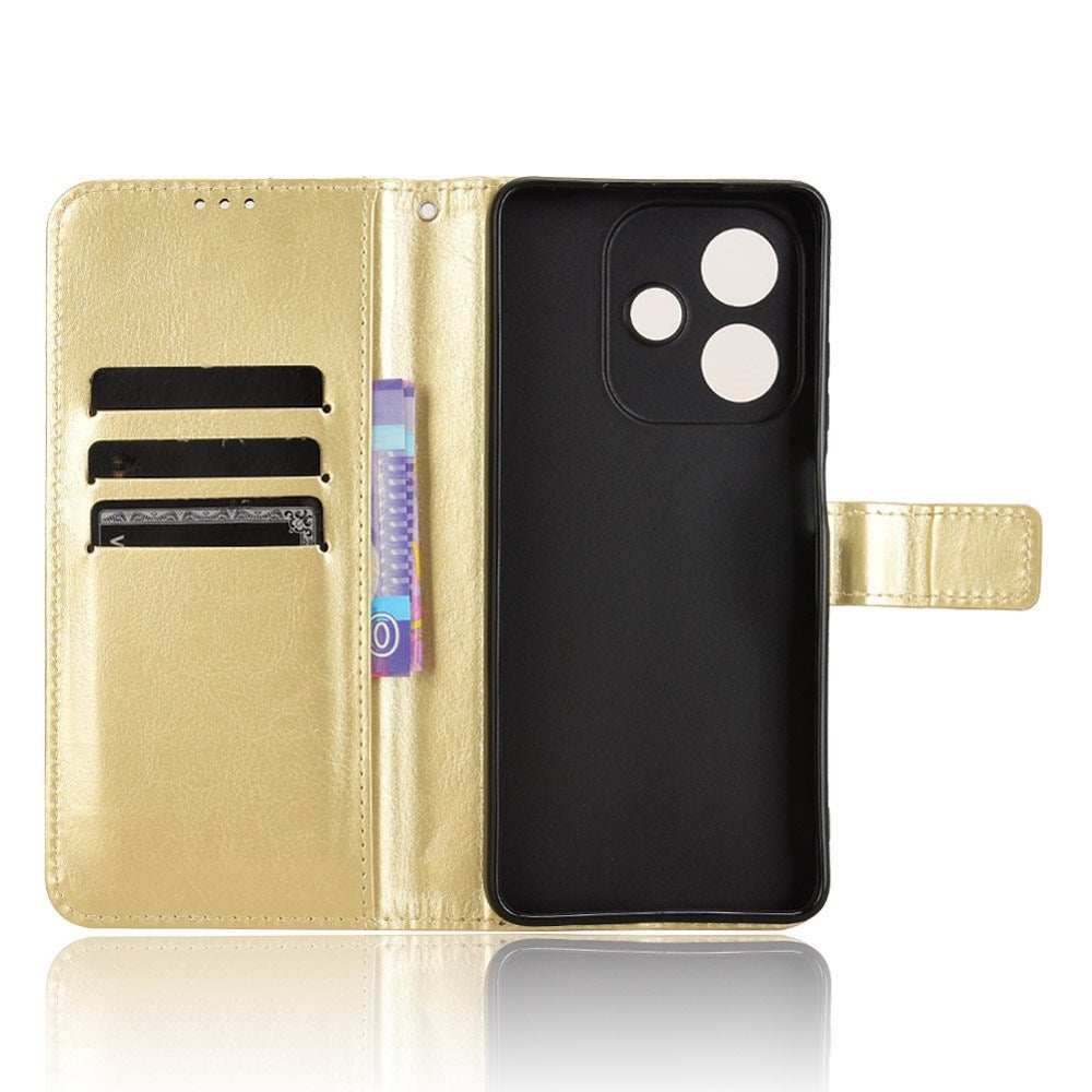 EIDERWOOD OPPO A60 / A40M / A40 Kunstskinn Flip Deksel med Strop - Gull