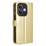 EIDERWOOD OPPO A60 / A40M / A40 Kunstskinn Flip Deksel med Strop - Gull