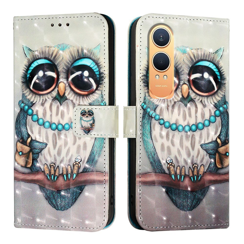 EIDERWOOD OnePlus Nord CE4 Lite (5G) Deksel i Kunstskinn med Lommebok og Stropp - Ugle