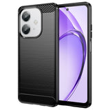 EIDERWOOD OPPO A60 / A40m / A40 Brushed Carbon Fiber Fleksibelt Plast Deksel - Svart