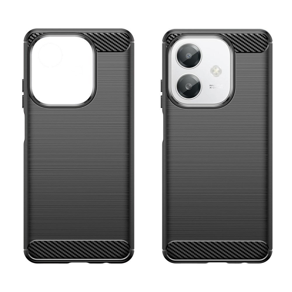 EIDERWOOD OPPO A60 / A40m / A40 Brushed Carbon Fiber Fleksibelt Plast Deksel - Svart