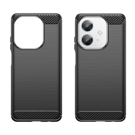 EIDERWOOD OPPO A60 / A40m / A40 Brushed Carbon Fiber Fleksibelt Plast Deksel - Svart