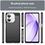 EIDERWOOD OPPO A60 / A40m / A40 Brushed Carbon Fiber Fleksibelt Plast Deksel - Svart
