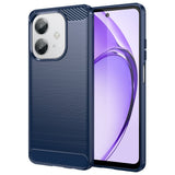 EIDERWOOD OPPO A60 / A40m / A40 Brushed Carbon Fiber Fleksibelt Plast Deksel - Blå