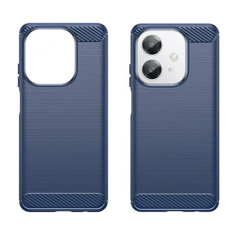 EIDERWOOD OPPO A60 / A40m / A40 Brushed Carbon Fiber Fleksibelt Plast Deksel - Blå