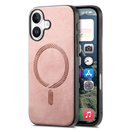 iPhone 16 Kunstskinn Deksel - MagSafe-Kompatibel - Rosa