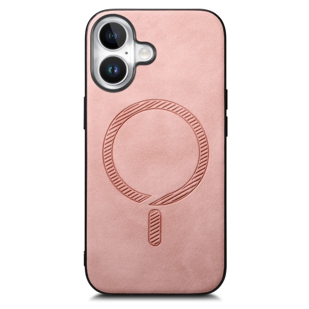 iPhone 16 Kunstskinn Deksel - MagSafe-Kompatibel - Rosa