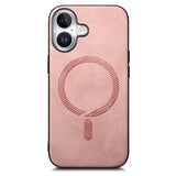 iPhone 16 Kunstskinn Deksel - MagSafe-Kompatibel - Rosa