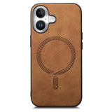 iPhone 16 Kunstskinn Deksel - MagSafe-Kompatibel - Brun