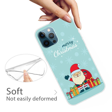 EIDERWOOD iPhone 16 Pro Max Fleksibelt Plast Jul Deksel - Merry Christmas - Glad Julenisse med Gaver