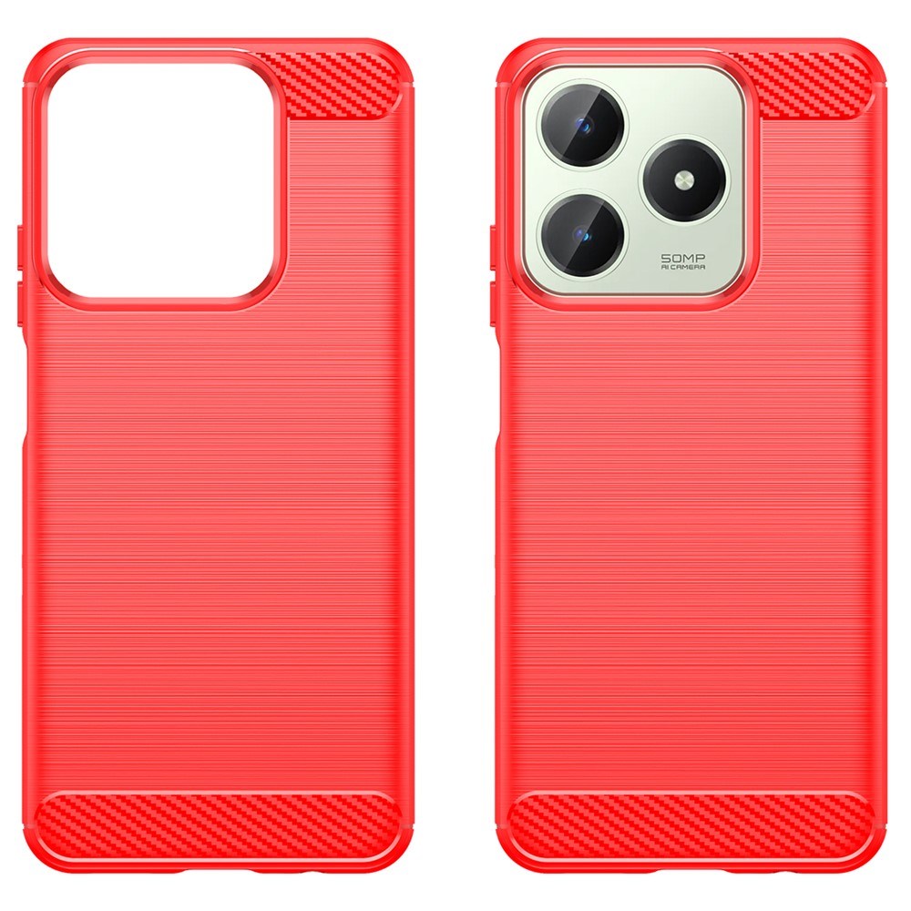 Realme Note 60x (4G) / C63 (4G) / C61 (4G) EIDERWOOD Carbon Fiber Deksel - Rød