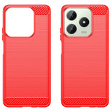 Realme Note 60x (4G) / C63 (4G) / C61 (4G) EIDERWOOD Carbon Fiber Deksel - Rød