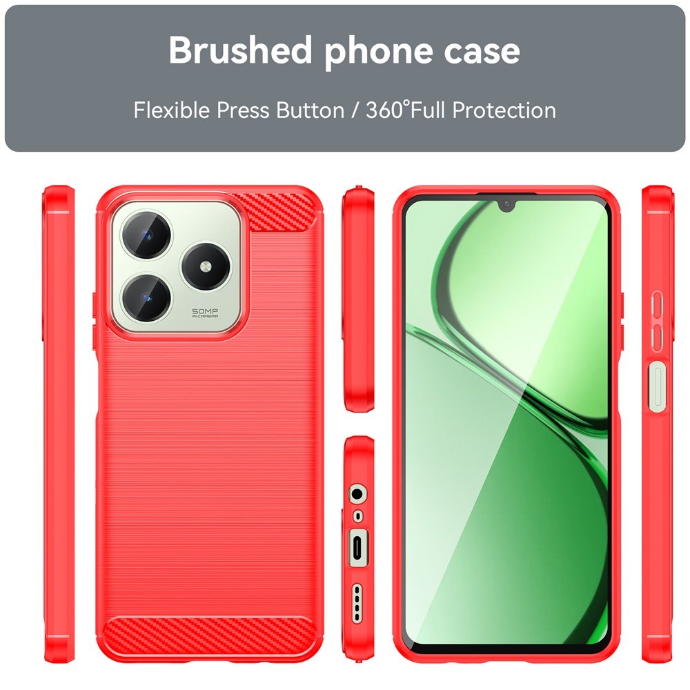 Realme Note 60x (4G) / C63 (4G) / C61 (4G) EIDERWOOD Carbon Fiber Deksel - Rød