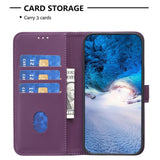Realme Note 60 / 60x (4G) / C63 (4G) / C61 (4G) Kunstskinn Deksel med Stativfunksjon & Kortholder - Lilla