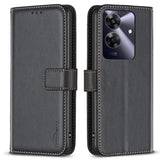 Realme Note 60 / 60x (4G) / C63 (4G) / C61 (4G) Kunstskinn Deksel med Stativfunksjon & Kortholder - Svart
