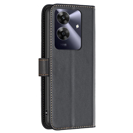 Realme Note 60 / 60x (4G) / C63 (4G) / C61 (4G) Kunstskinn Deksel med Stativfunksjon & Kortholder - Svart