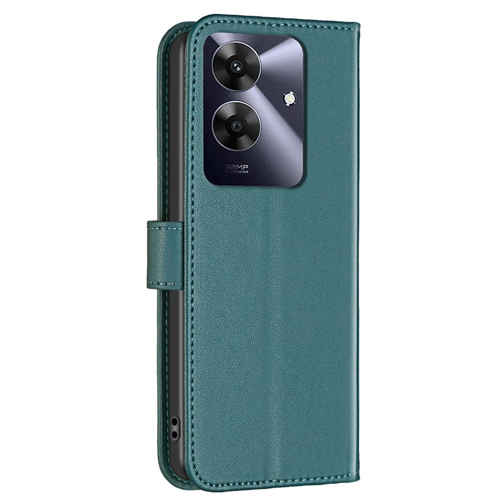 Realme Note 60 / 60x (4G) / C63 (4G) / C61 (4G) Kunstskinn Deksel med Stativfunksjon & Kortholder - Grønn
