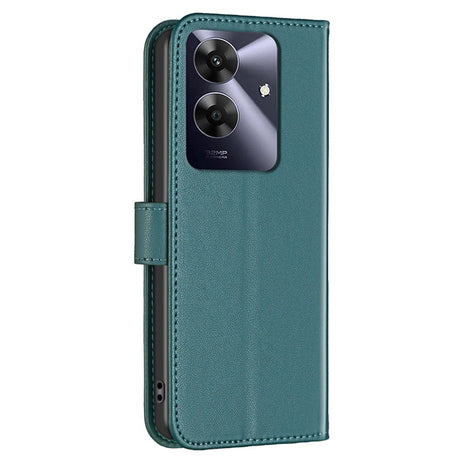 Realme Note 60 / 60x (4G) / C63 (4G) / C61 (4G) Kunstskinn Deksel med Stativfunksjon & Kortholder - Grønn