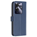 Realme Note 60 / 60x (4G) / C63 (4G) / C61 (4G) Kunstskinn Deksel med Stativfunksjon & Kortholder - Blå