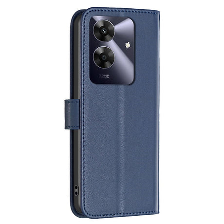 Realme Note 60 / 60x (4G) / C63 (4G) / C61 (4G) Kunstskinn Deksel med Stativfunksjon & Kortholder - Blå