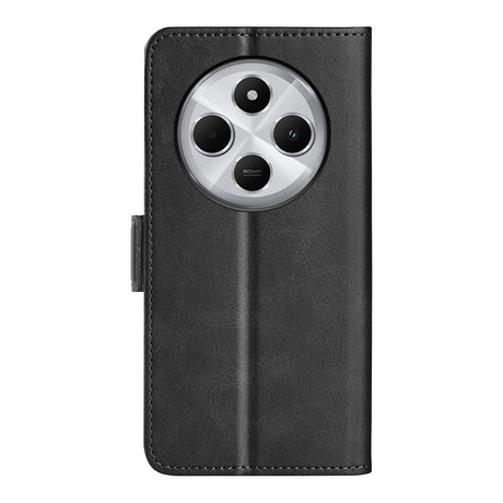 EIDERWOOD Xiaomi Redmi 14C / Poco C75 Kunstskinn Flip Deksel med Kortholder & Ståfunksjon - Svart