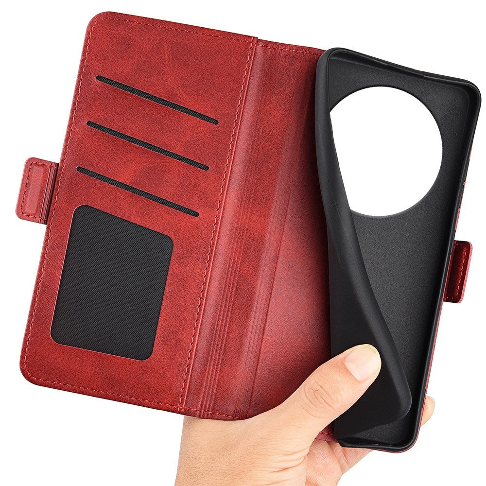 EIDERWOOD Xiaomi Redmi 14C / Poco C75 Kunstskinn Flip Deksel med Kortholder & Ståfunksjon - Rød