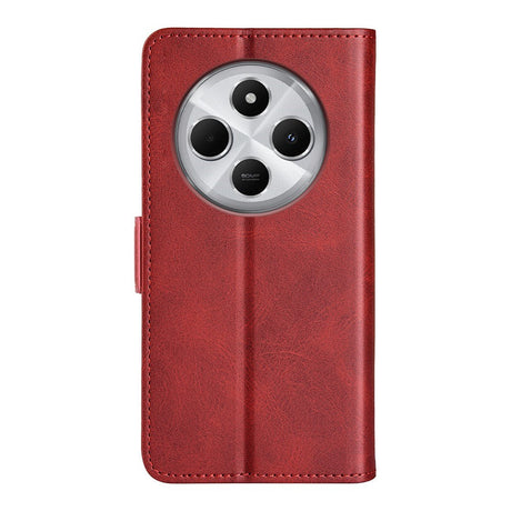 EIDERWOOD Xiaomi Redmi 14C / Poco C75 Kunstskinn Flip Deksel med Kortholder & Ståfunksjon - Rød