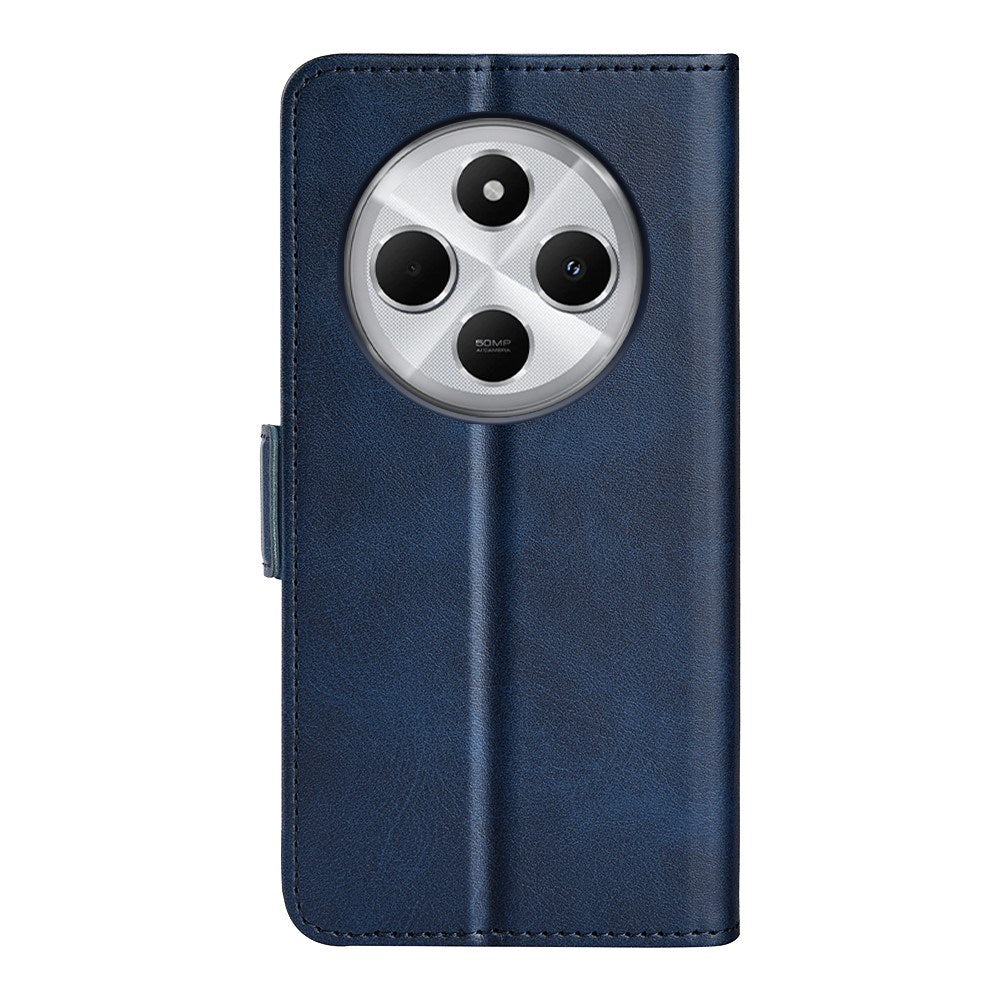 EIDERWOOD Xiaomi Redmi 14C / Poco C75 Kunstskinn Flip Deksel med Kortholder & Ståfunksjon - Blå