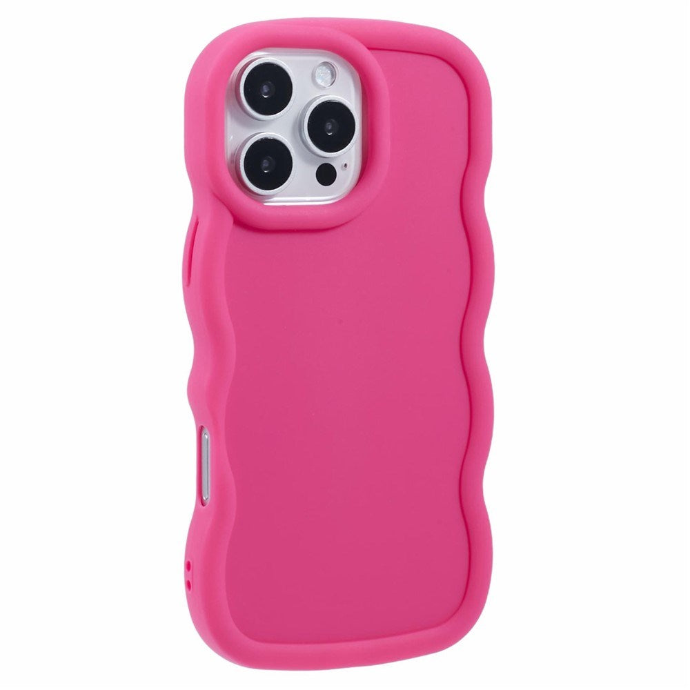 iPhone 16 Pro EIDERWOOD Fleksibelt Plast Wavy Deksel - Pink