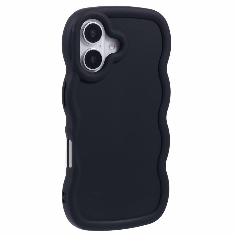 iPhone 16 EIDERWOOD Fleksibelt Plast Wavy Deksel - Svart