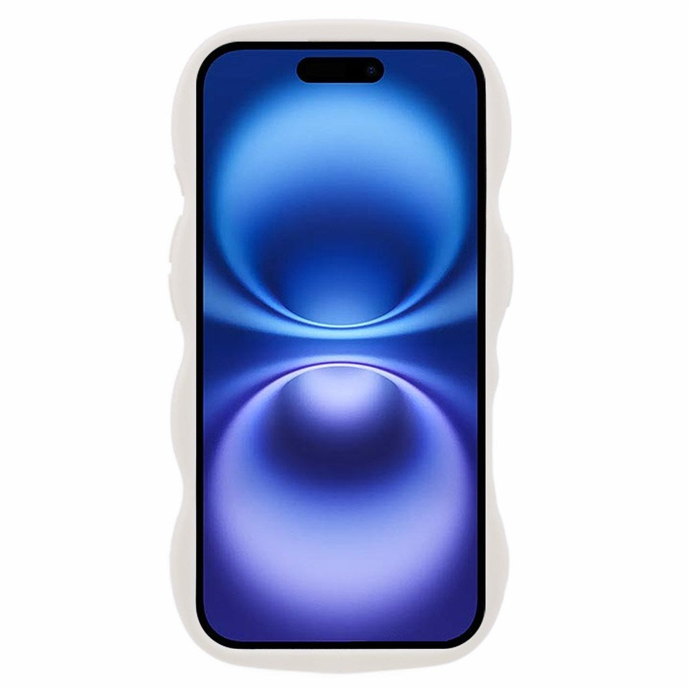 iPhone 16 EIDERWOOD Fleksibelt Plast Wavy Deksel - Hvit