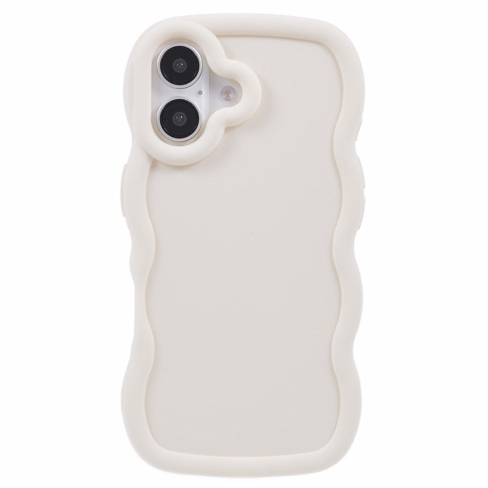 iPhone 16 EIDERWOOD Fleksibelt Plast Wavy Deksel - Hvit
