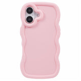 iPhone 16 EIDERWOOD Fleksibelt Plast Wavy Deksel - Rosa