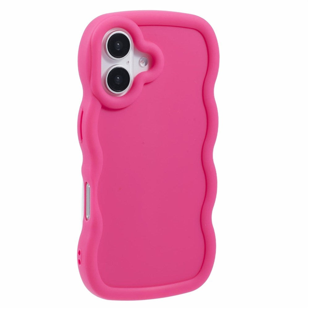 iPhone 16 EIDERWOOD Fleksibelt Plast Wavy Deksel - Pink