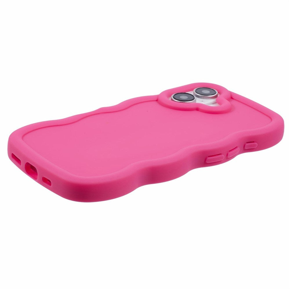 iPhone 16 EIDERWOOD Fleksibelt Plast Wavy Deksel - Pink