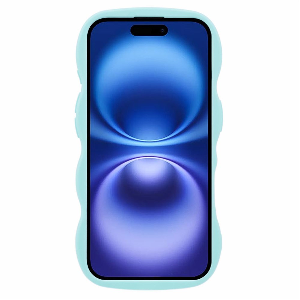 iPhone 16 EIDERWOOD Fleksibelt Plast Wavy Deksel - Blå