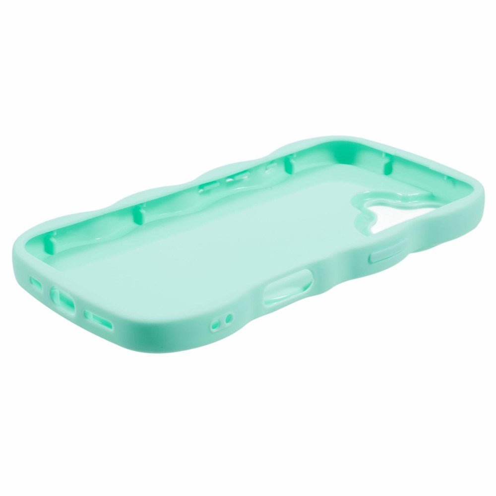 iPhone 16 EIDERWOOD Fleksibelt Plast Wavy Deksel - Blå