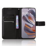 EIDERWOOD Motorola Edge 50 Neo (5G)/Moto S50 (5G)/ThinkPhone 25 (5G) Kunstskinn Flip Deksel m. Diamant Tekstur - Svart