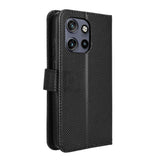 EIDERWOOD Motorola Edge 50 Neo (5G)/Moto S50 (5G)/ThinkPhone 25 (5G) Kunstskinn Flip Deksel m. Diamant Tekstur - Svart