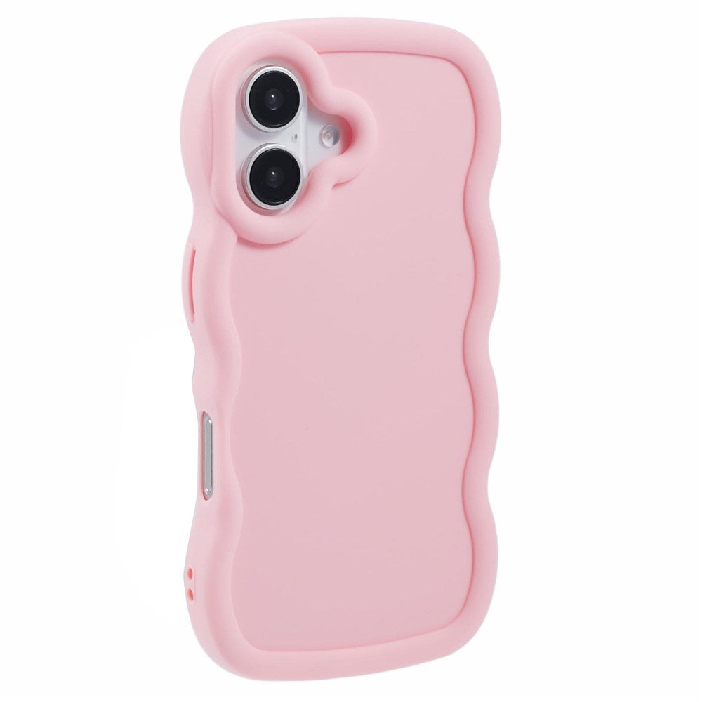 iPhone 16 Plus EIDERWOOD Fleksibelt Plast Wavy Deksel - Rosa