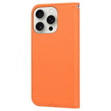 iPhone 16 Pro Kunstskinn Flip Deksel m. Figur - Oransje