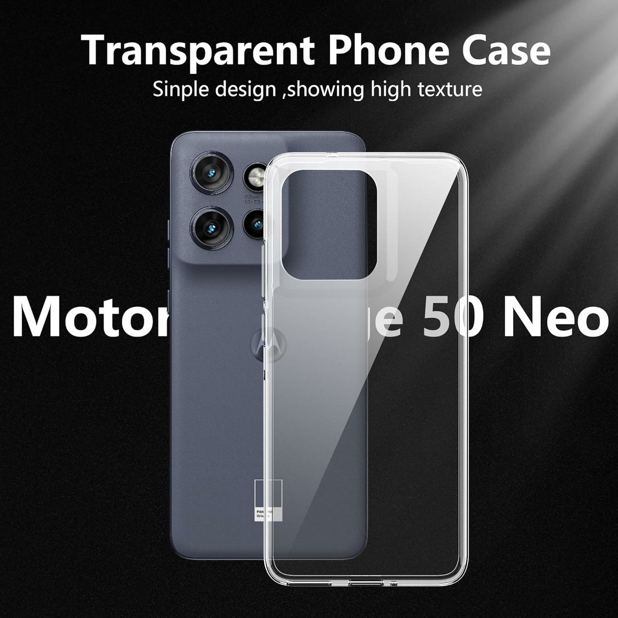 Motorola Edge 50 Neo 5G 2-i-1 Herdet Glass Skjermbeskytter og Fleksibelt Plast Deksel - Gjennomsiktig