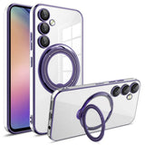 EIDERWOOD Samsung Galaxy A16 (4G/5G) Fleksibelt Plast Deksel m. Kickstand - MagSafe Kompatibel - Gjennomsiktig/Lilla