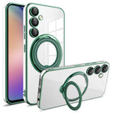 EIDERWOOD Samsung Galaxy A16 (4G/5G) Fleksibelt Plast Deksel m. Kickstand - MagSafe Kompatibel - Gjennomsiktig/Grønn