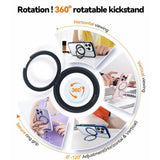 TORRAS iPhone 16 Pro Hybrid Plast Deksel m. Roterbar Kickstand Ring - MagSafe Kompatibel - Gjennomsiktig / Rosa