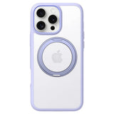 TORRAS iPhone 16 Pro Hybrid Plast Deksel m. Roterbar Kickstand Ring - MagSafe Kompatibel - Gjennomsiktig / Lilla