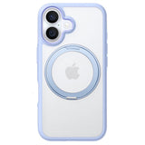 TORRAS iPhone 16 Hybrid Plast Deksel m. Roterbar Kickstand Ring - MagSafe Kompatibel - Gjennomsiktig / Blå