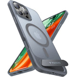 TORRAS iPhone 16 Pro Hybrid Deksel m. Ståfunksjon - MagSafe Kompatibel - Grå