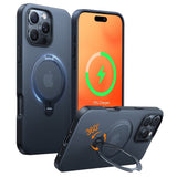 TORRAS iPhone 16 Pro Hybrid Plast Deksel m. Ståfunksjon - MagSafe Kompatibel - Svart