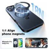 TORRAS iPhone 16 Pro Hybrid Plast Deksel m. Ståfunksjon - MagSafe Kompatibel - Svart